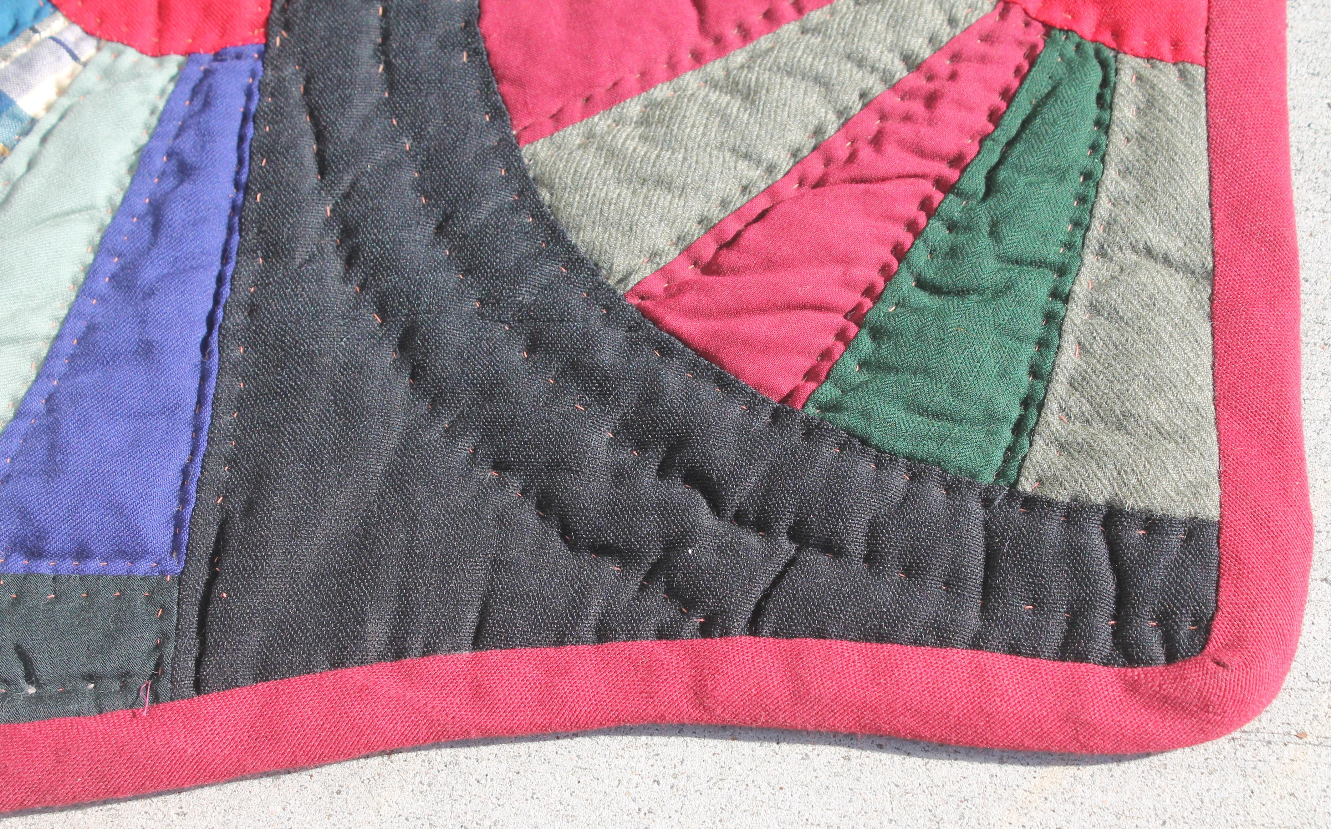 Hand-Crafted 19th Century Amish Fan Quilt from Pennsylvania