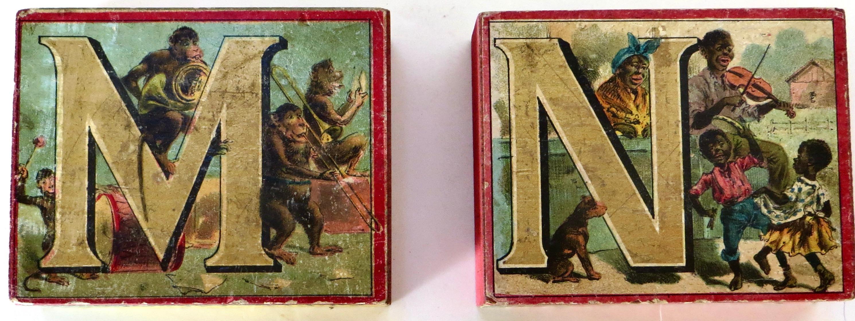 Alphabet lithographié à thème animalier du 19e siècle pour enfants 