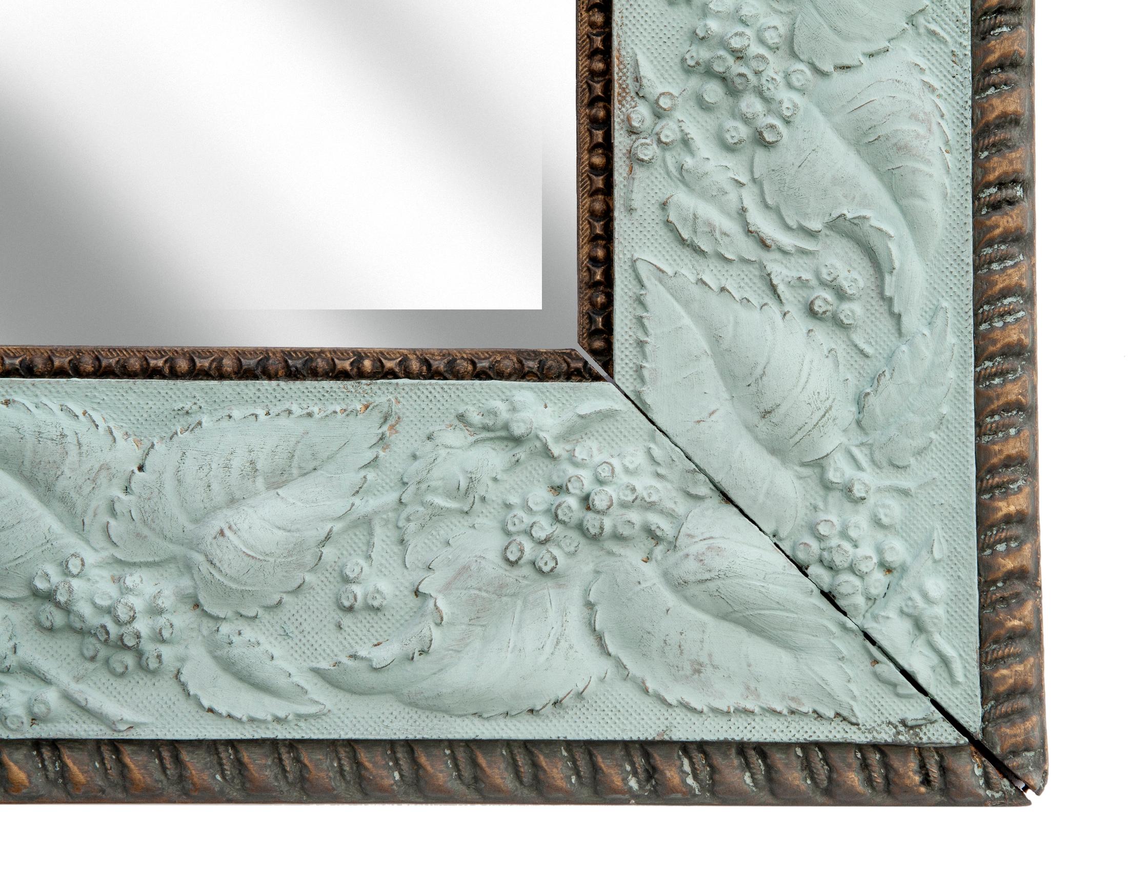 19th Century Antique Aesthetic Movement Framed Beveled Mirror  In Good Condition For Sale In Malibu, CA