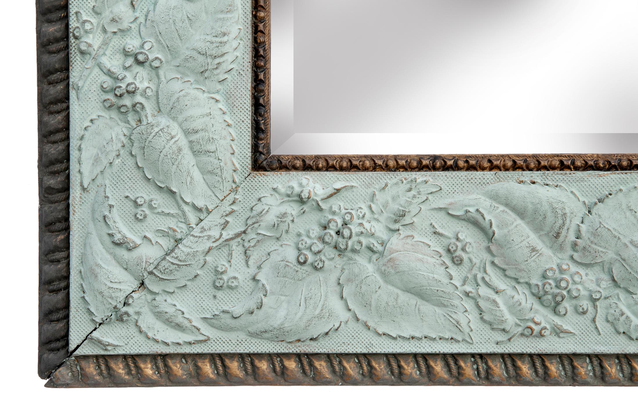 Hardwood 19th Century Antique Aesthetic Movement Framed Beveled Mirror  For Sale