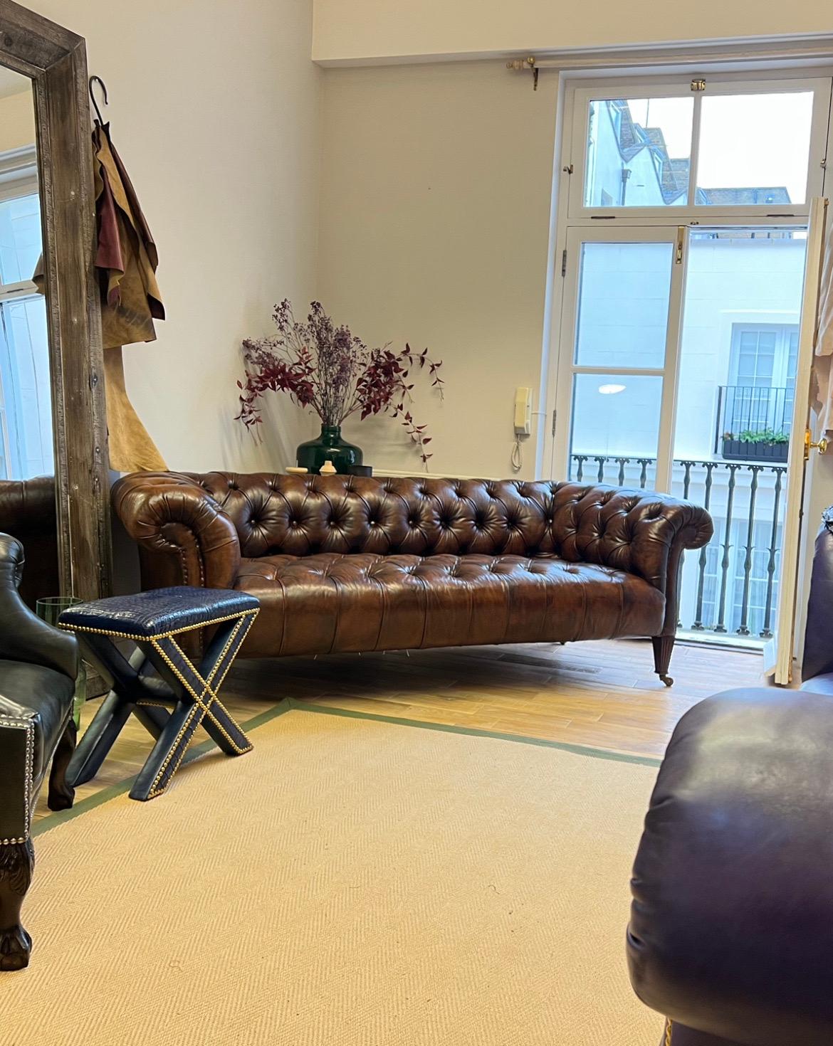 As a furniture maker and LAPADA dealer, I always have a large stock of Chesterfield sofas and chairs ranging from early 19thC through to present day including a selection of our own Signature Collection.

This particular piece by Hamptons & Sons of
