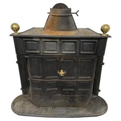 19thc Antique Iron Wood Burning Stove