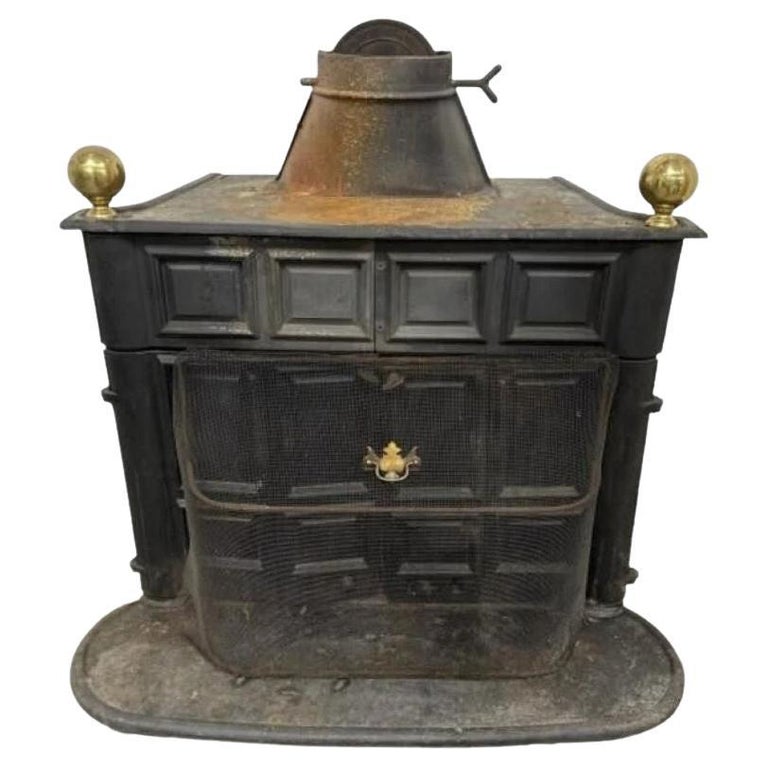 19thc Antique Iron Wood Burning Stove For Sale at 1stDibs | antique wood  stove, used wood stoves near me, used cast iron wood stove for sale near me
