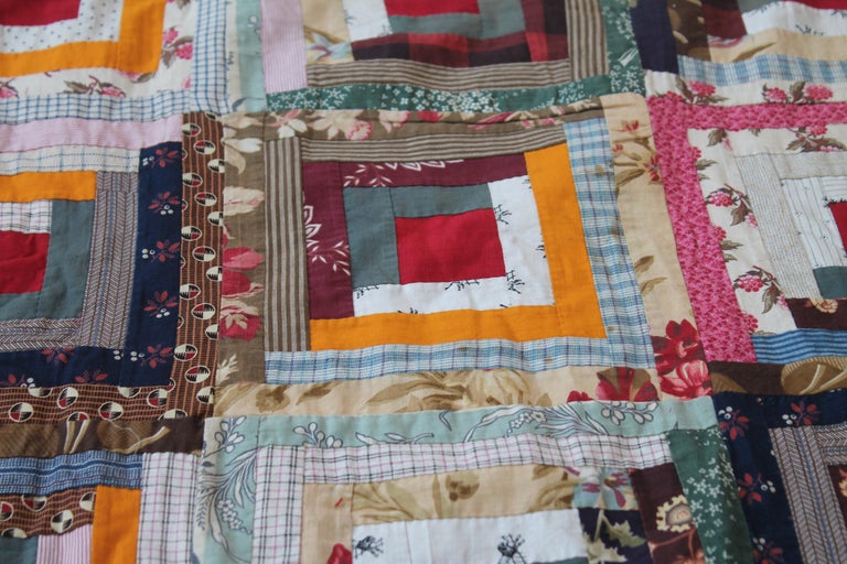 19th Century Antique Log Cabin Quilt at 1stDibs vintage log cabin