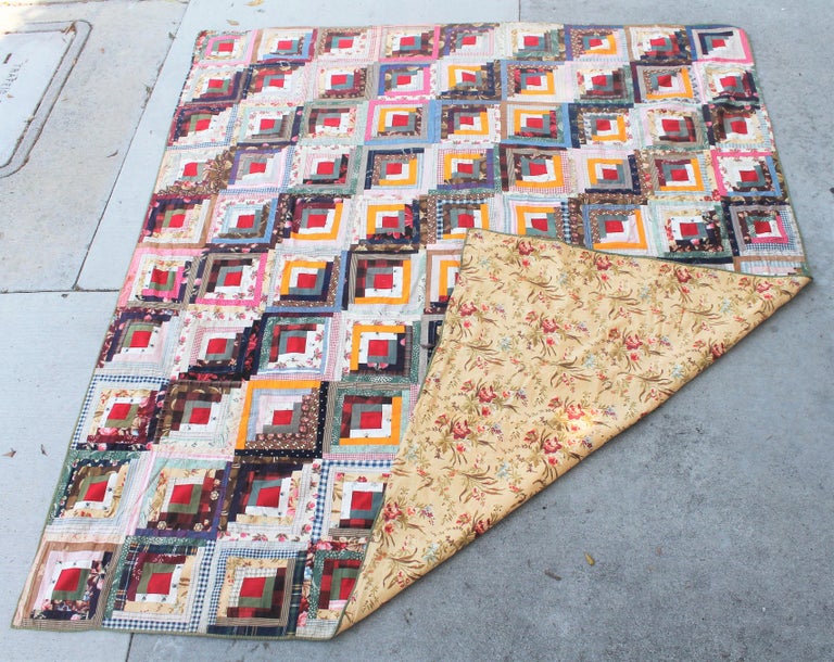 19th Century Antique Log Cabin Quilt at 1stDibs vintage log cabin