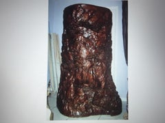 Scultura antica monumentale asiatica in legno intagliato del XIX secolo - Un albero intagliato - Chinoise