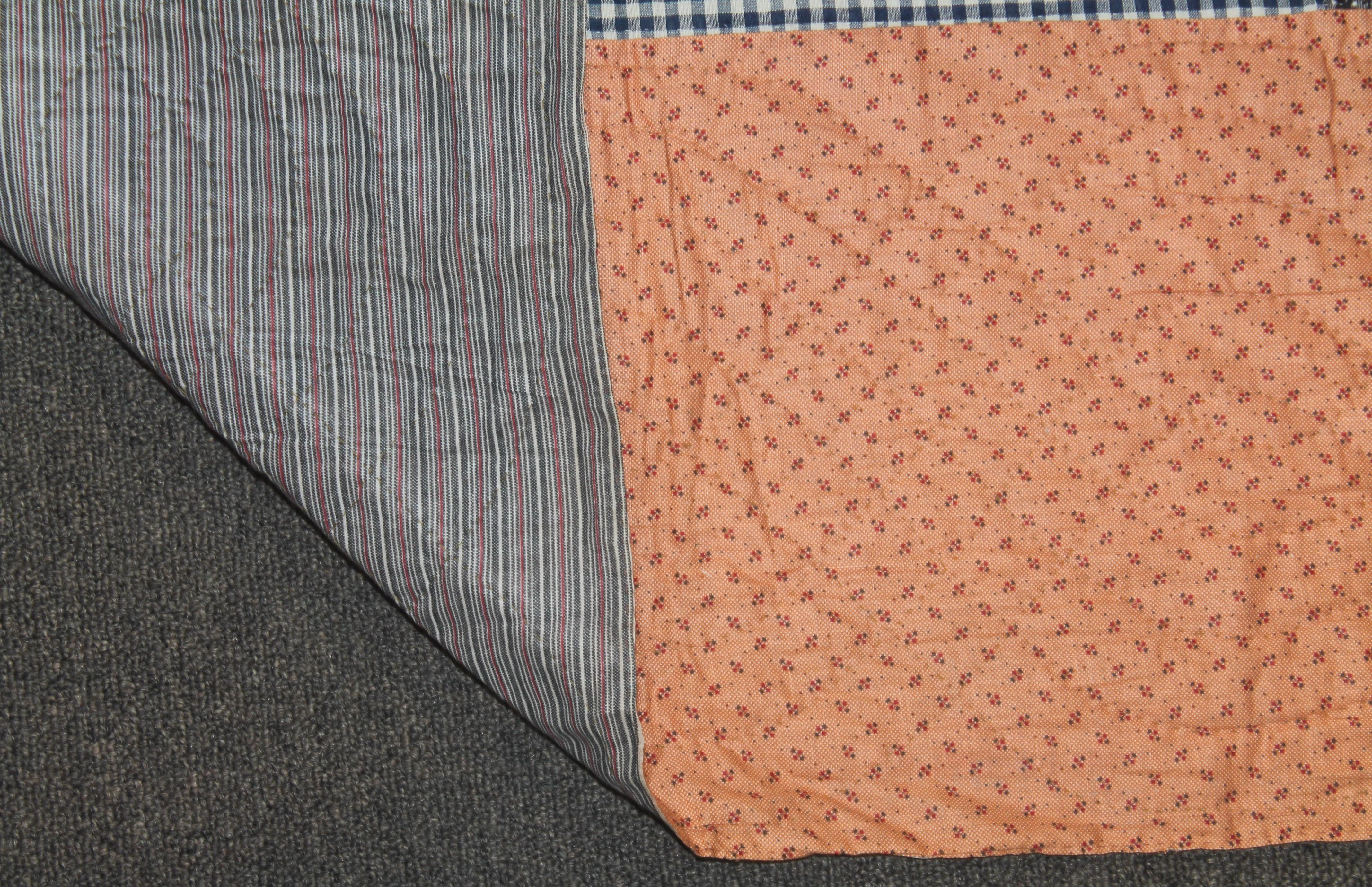 19thc Antique Quilt Cotton Log Cabin 2