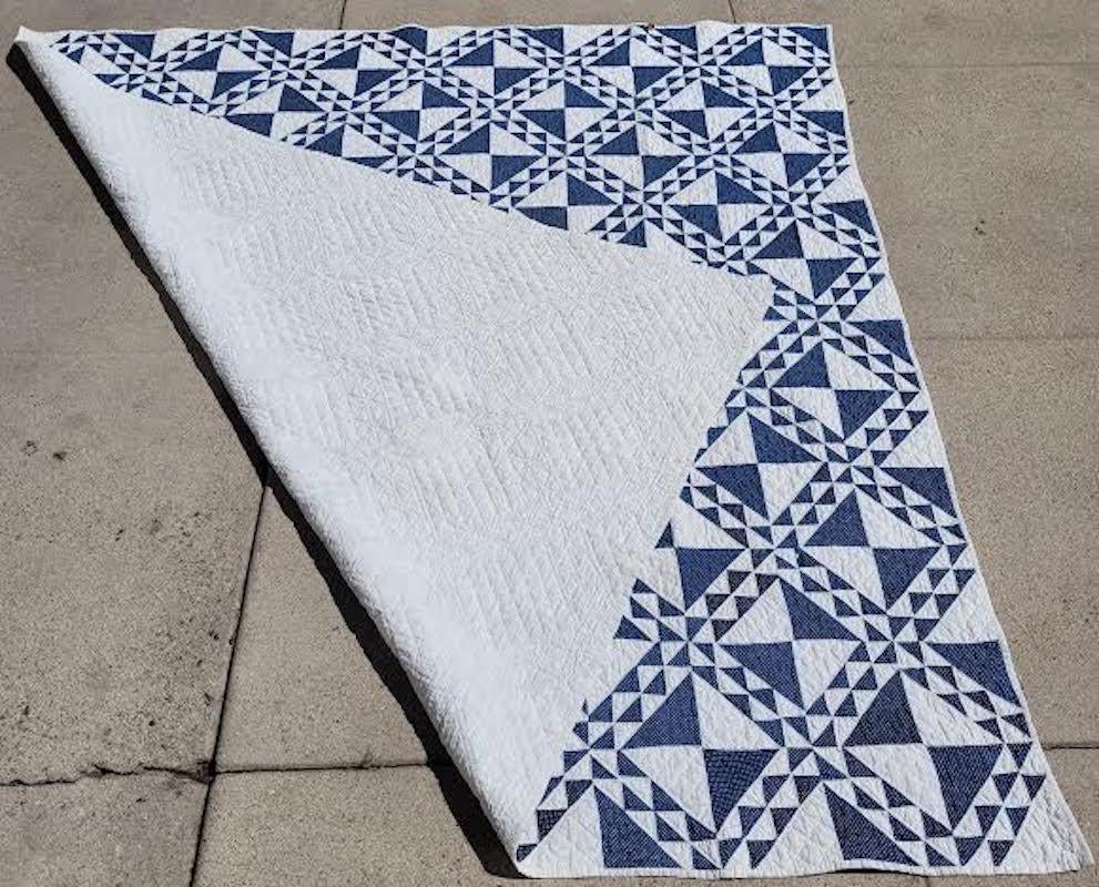 antique blue and white quilts