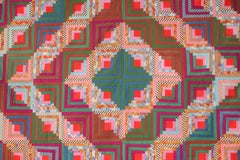 19th Century Antique Quilt, Wool Barn Raising Log Cabin