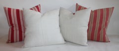 19th Century Antique Ticking Pillows / Two Pairs