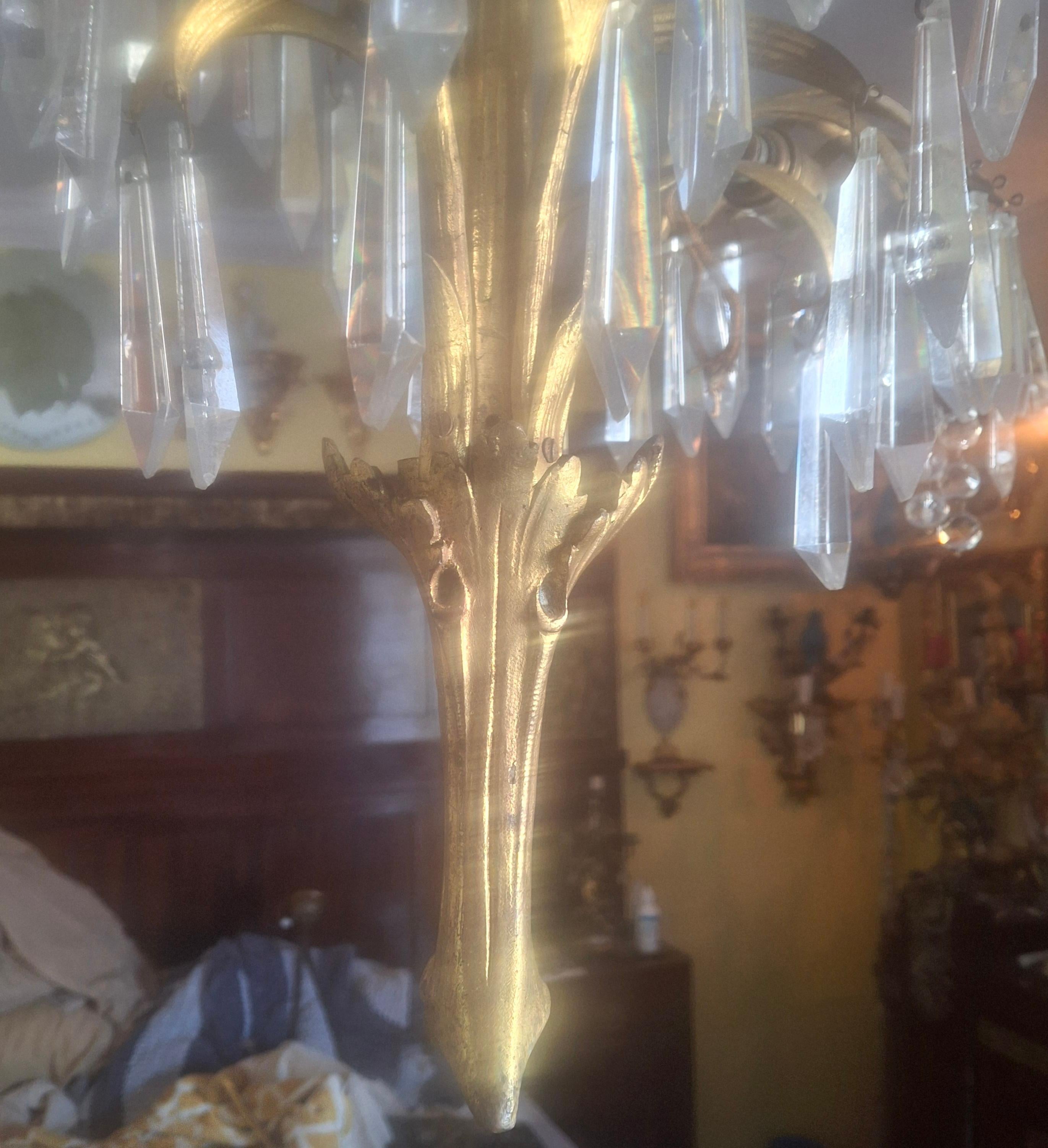 Lampadario a forma di palma in bronzo dorato del XIX secolo - un originale di Josef Hoffmann in vendita 7