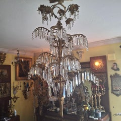 19thc Art Nouveau Gilt Bronze Palm Chandelier - an Original by Josef Hoffmann