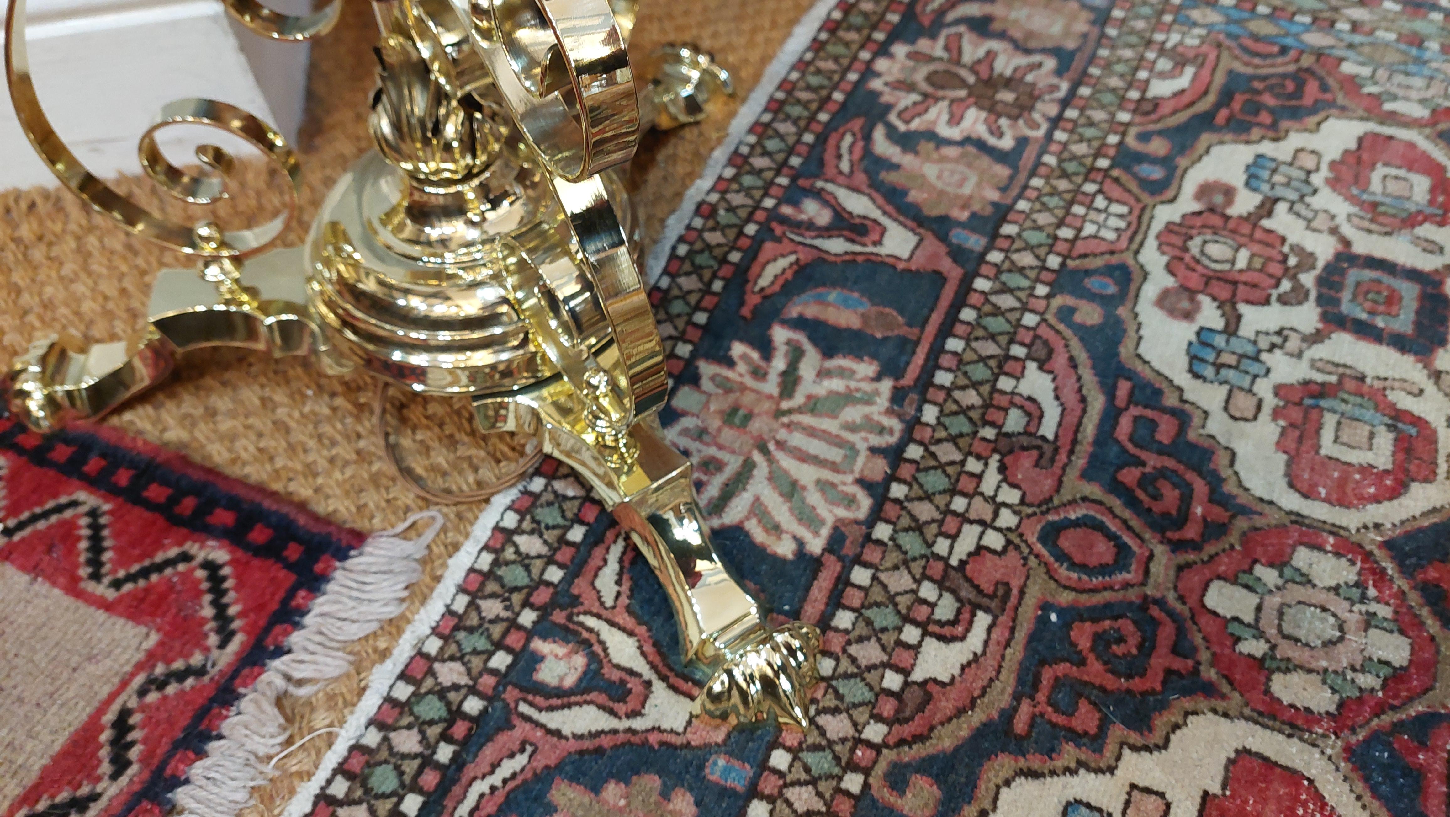 19thC Arts and Crafts Brass Standard Oil Lamp 1