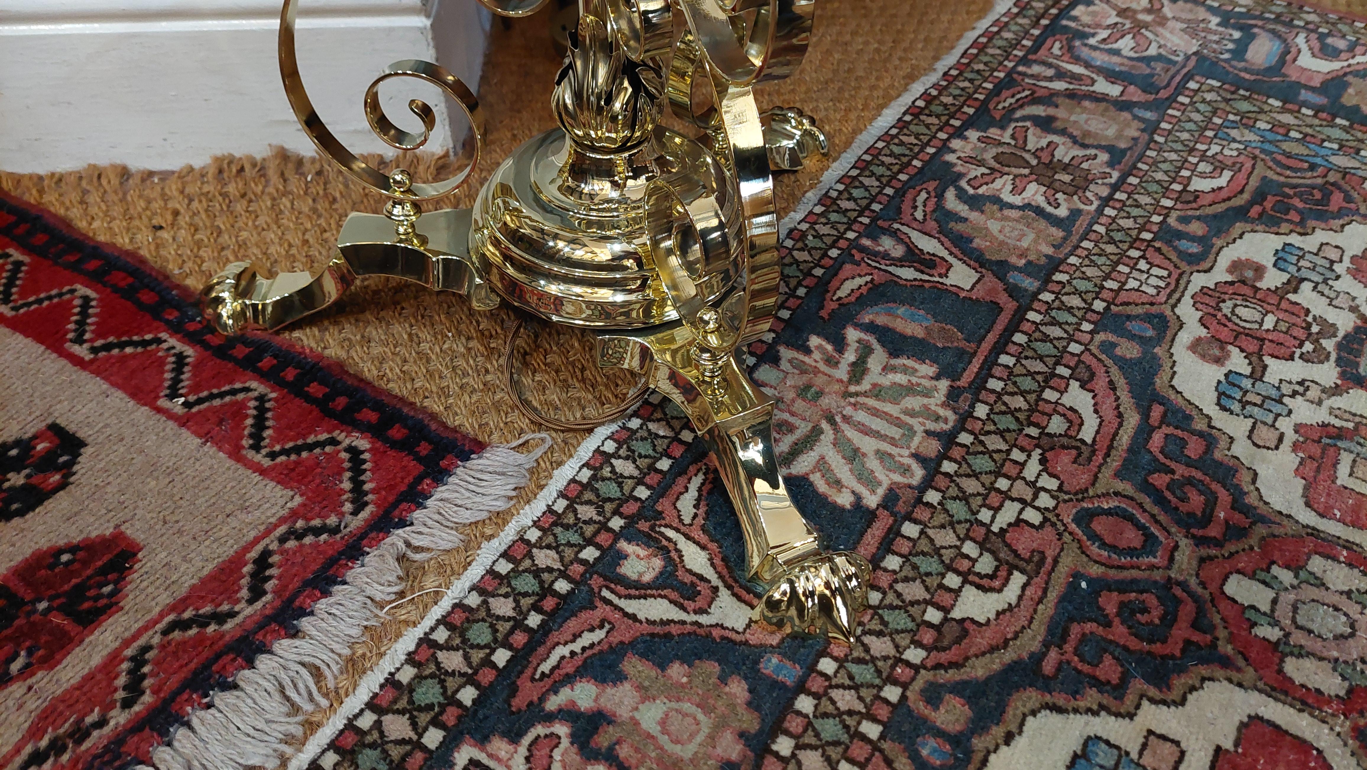 19thC Arts and Crafts Brass Standard Oil Lamp 2