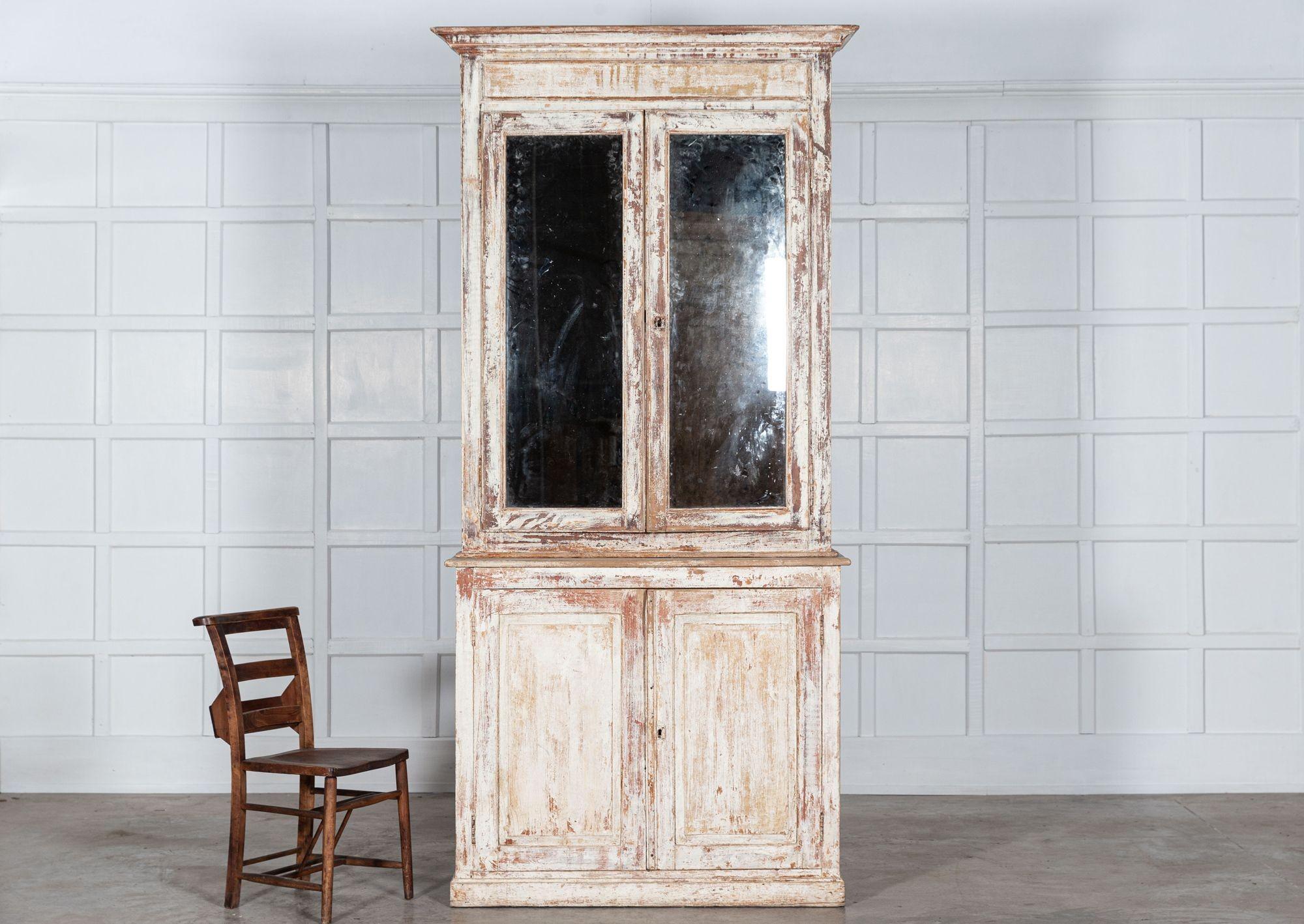 19th Century 19thC Austrian Painted Mirrored Vitrine - Cabinet For Sale
