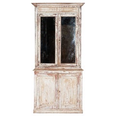 Vitrine à miroir peinte autrichienne du 19ème siècle - Cabinet