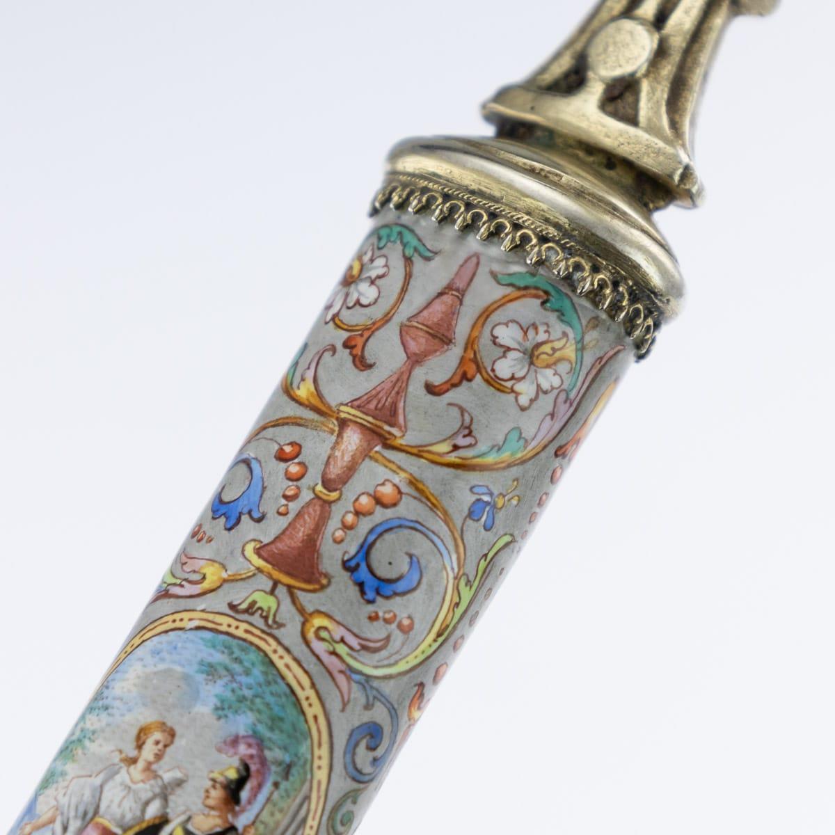 Set de couverts autrichien du 19ème siècle en argent massif, doré et émaillé, Vienne, vers 1880 en vente 6