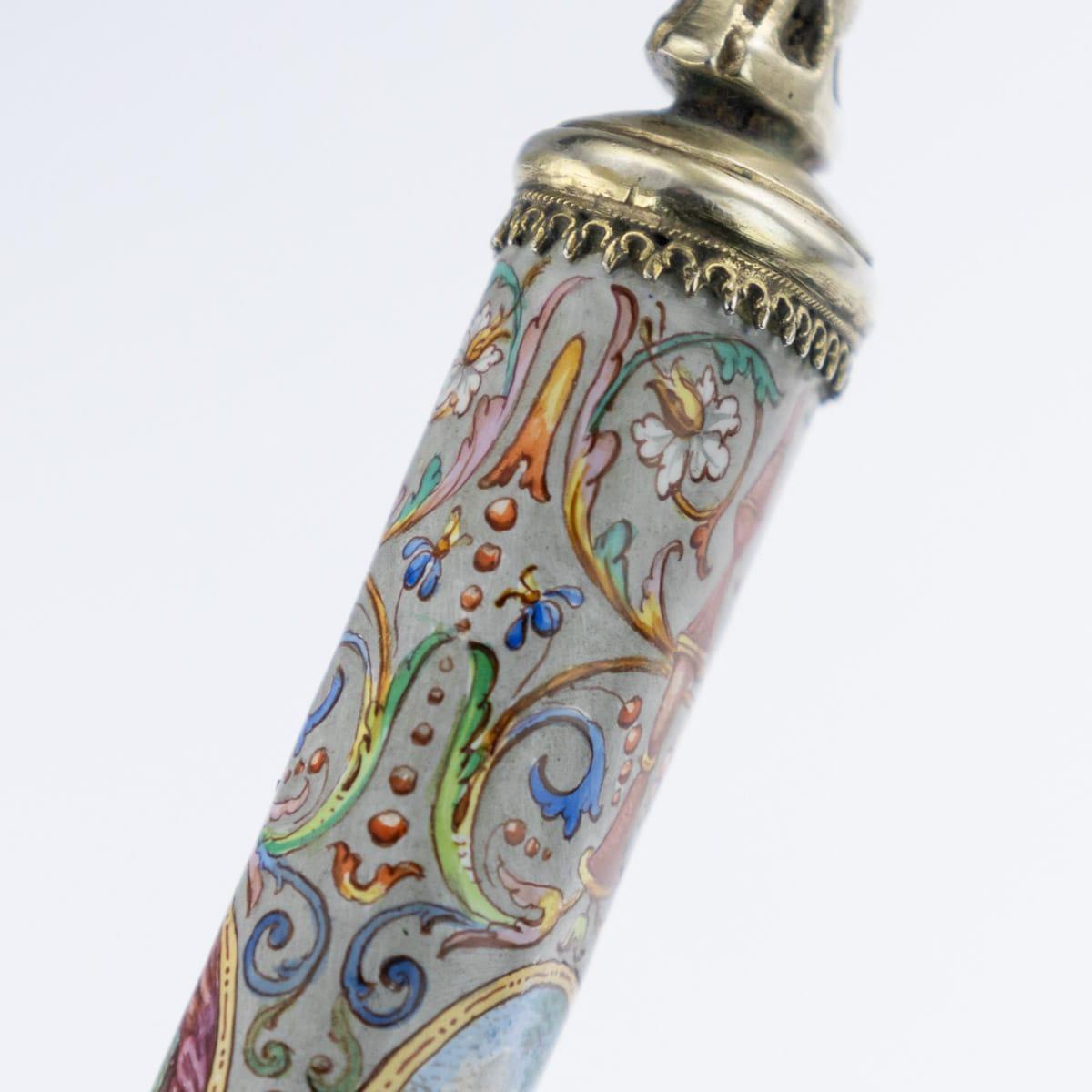 Set de couverts autrichien du 19ème siècle en argent massif, doré et émaillé, Vienne, vers 1880 en vente 7