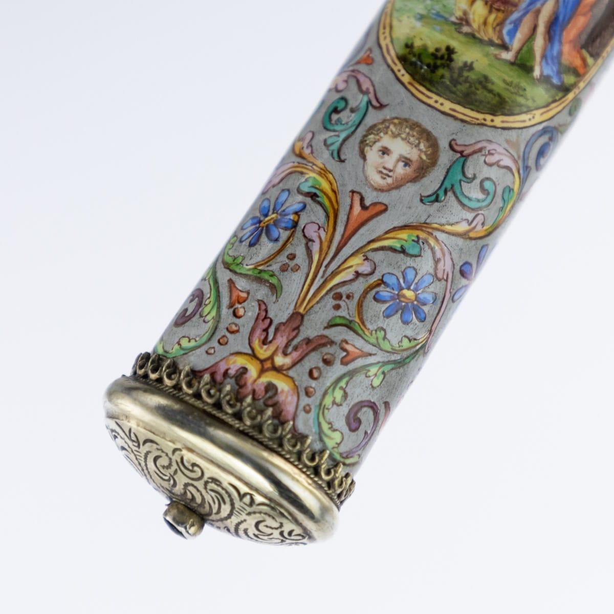 Set de couverts autrichien du 19ème siècle en argent massif, doré et émaillé, Vienne, vers 1880 en vente 12