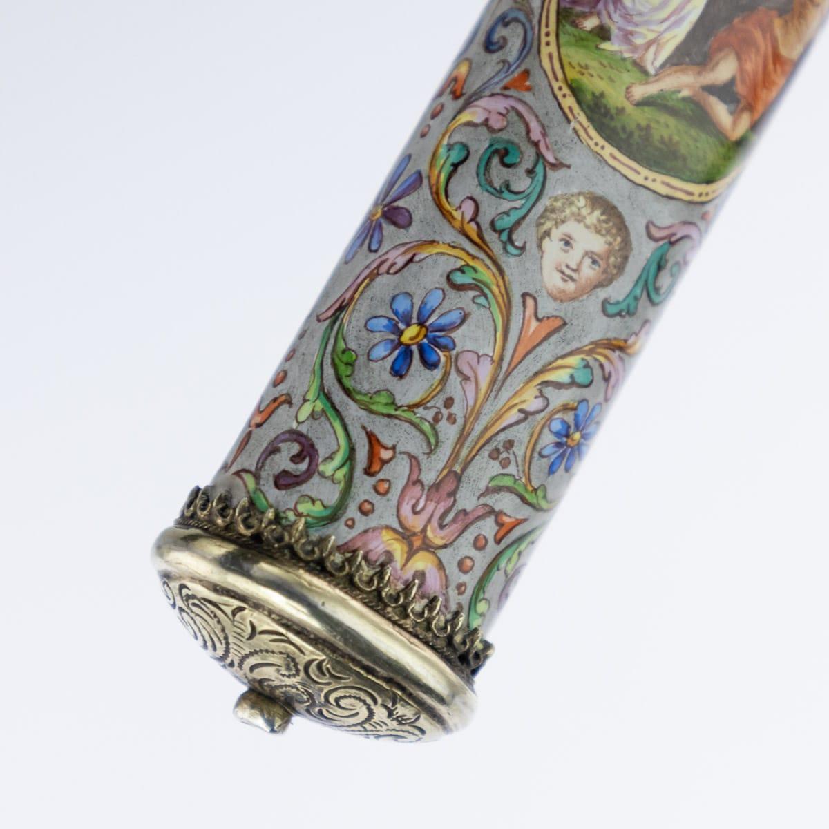 Set de couverts autrichien du 19ème siècle en argent massif, doré et émaillé, Vienne, vers 1880 en vente 13