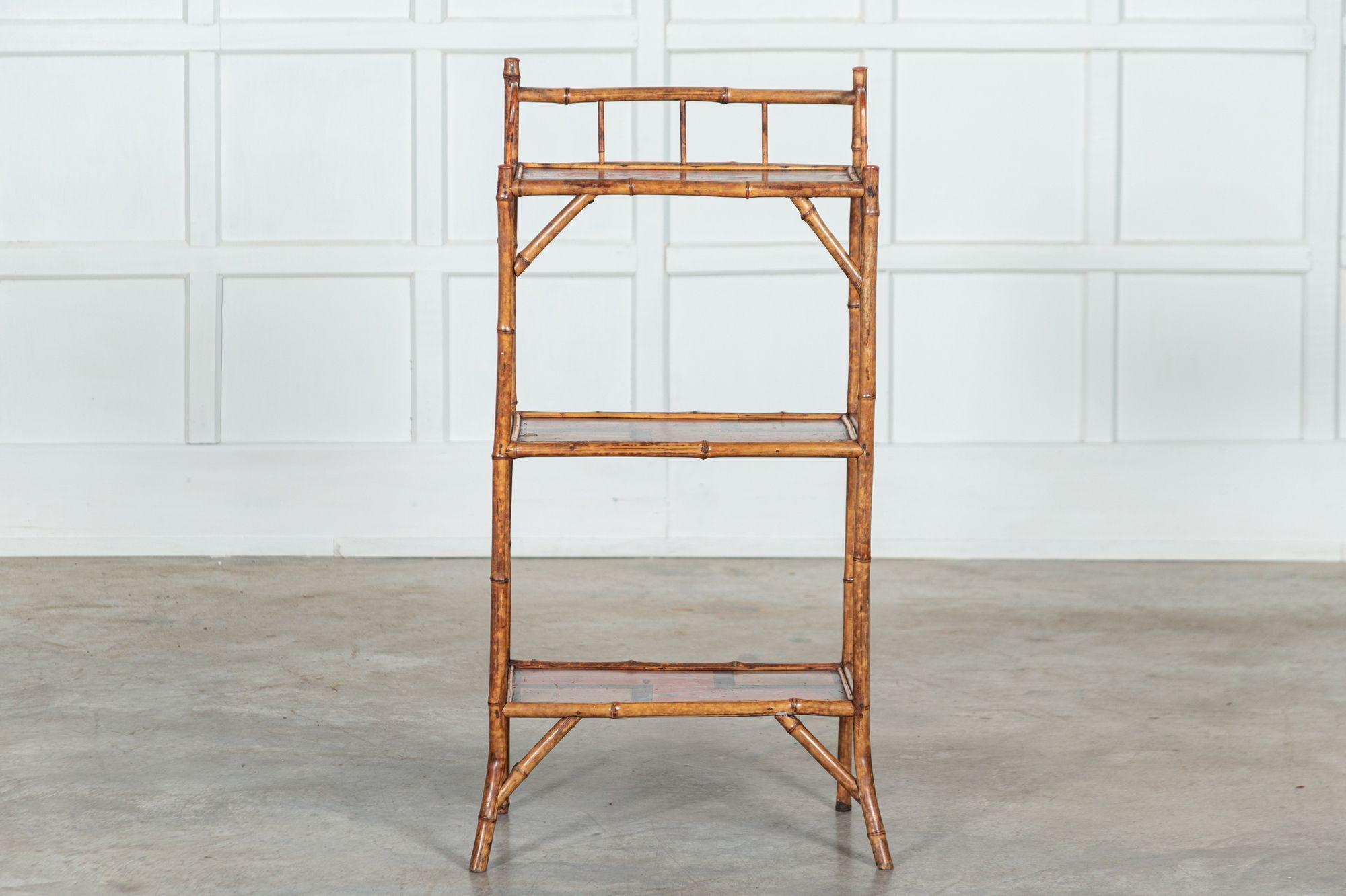19th century Bamboo Chinoiserie Etagere For Sale 9