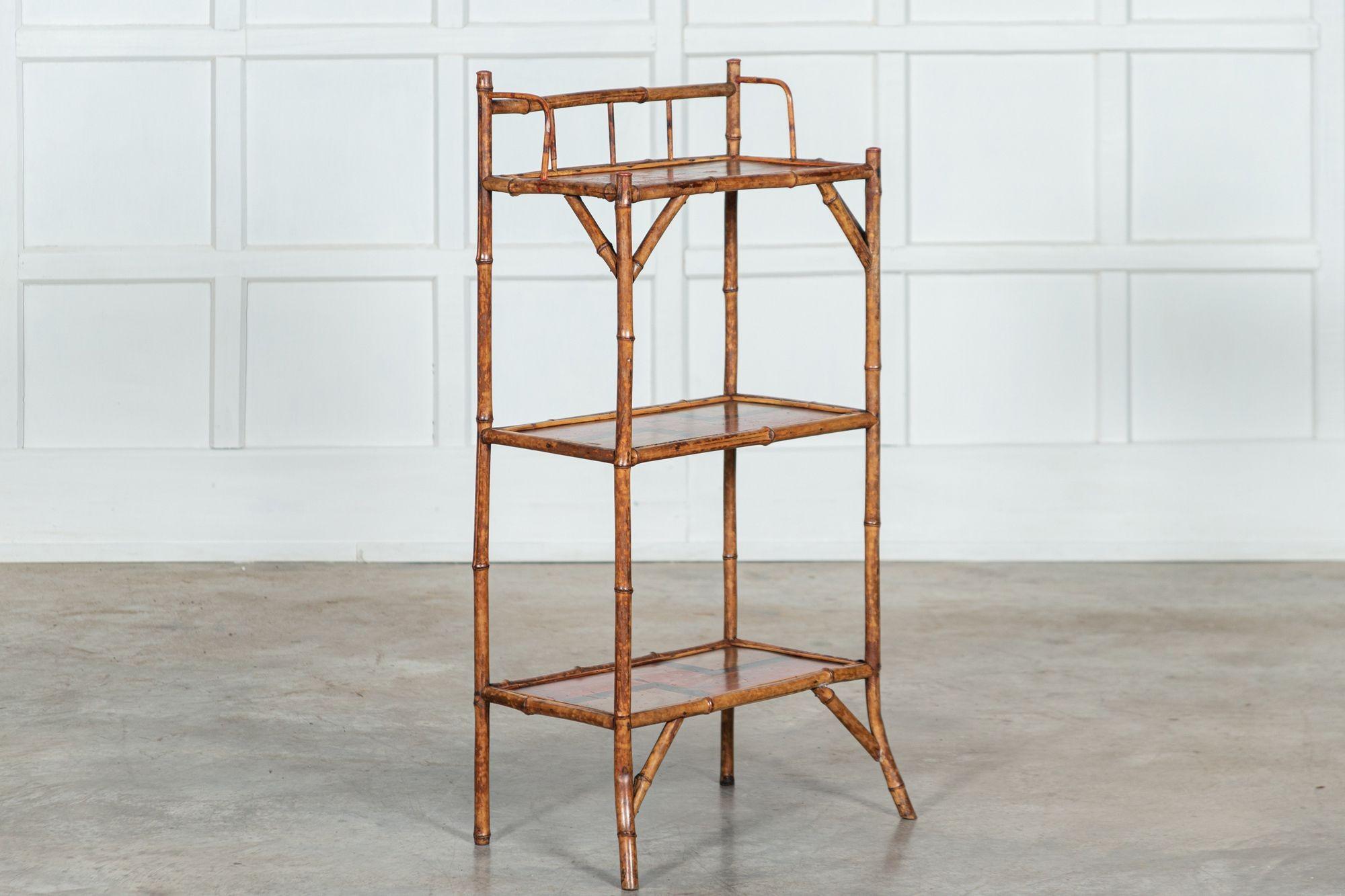 19th Century 19th century Bamboo Chinoiserie Etagere For Sale