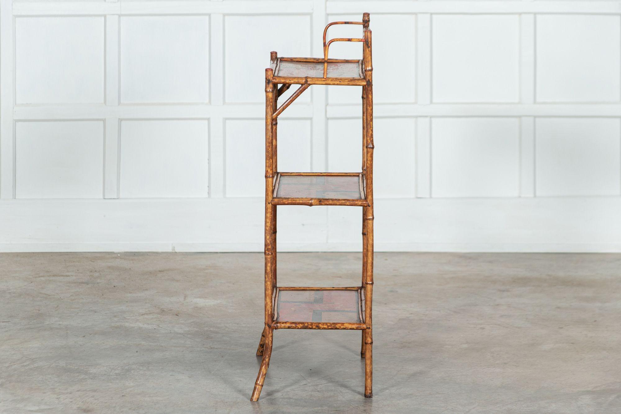 19th century Bamboo Chinoiserie Etagere For Sale 1