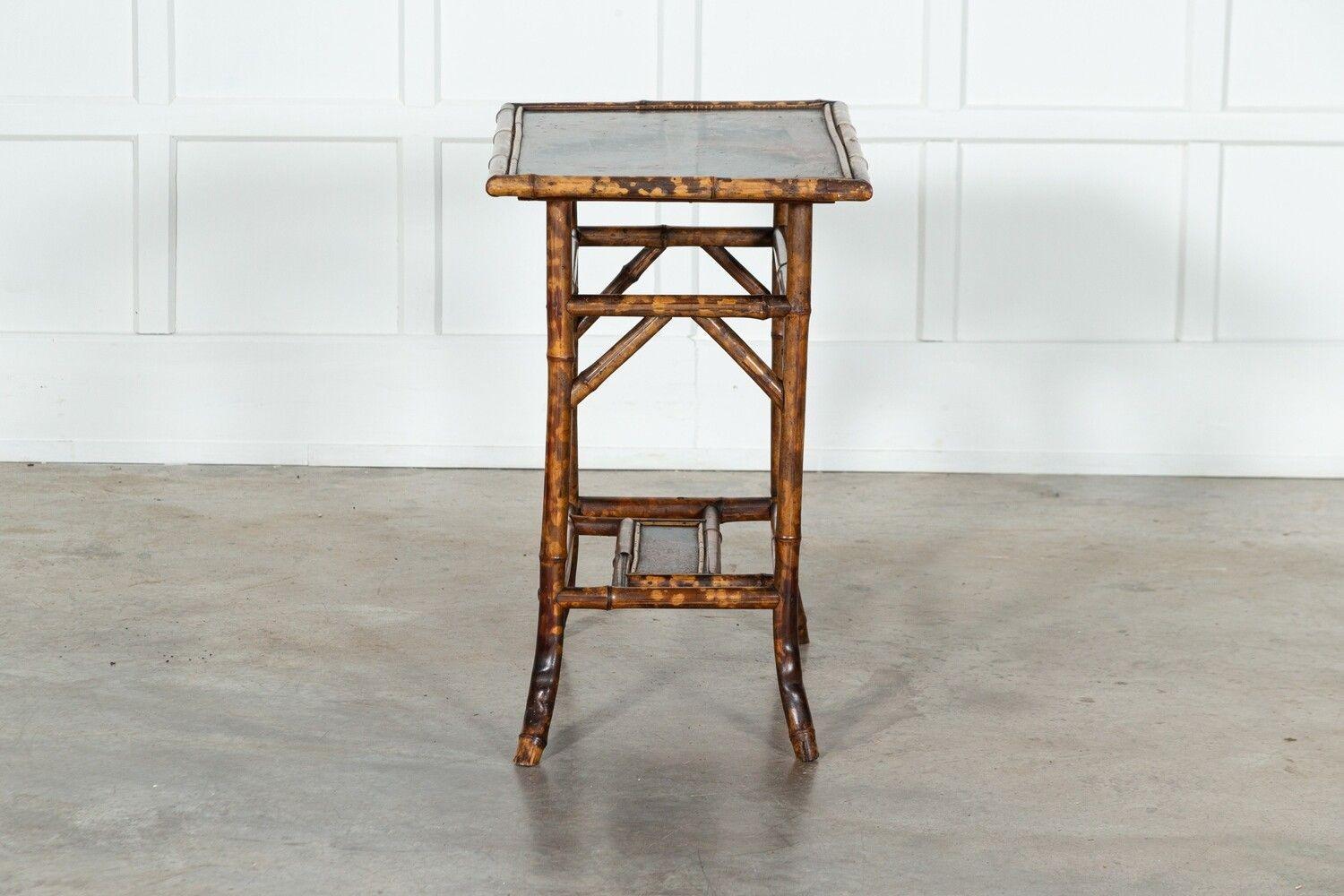 19thC Bamboo Chinoiserie Table For Sale 6