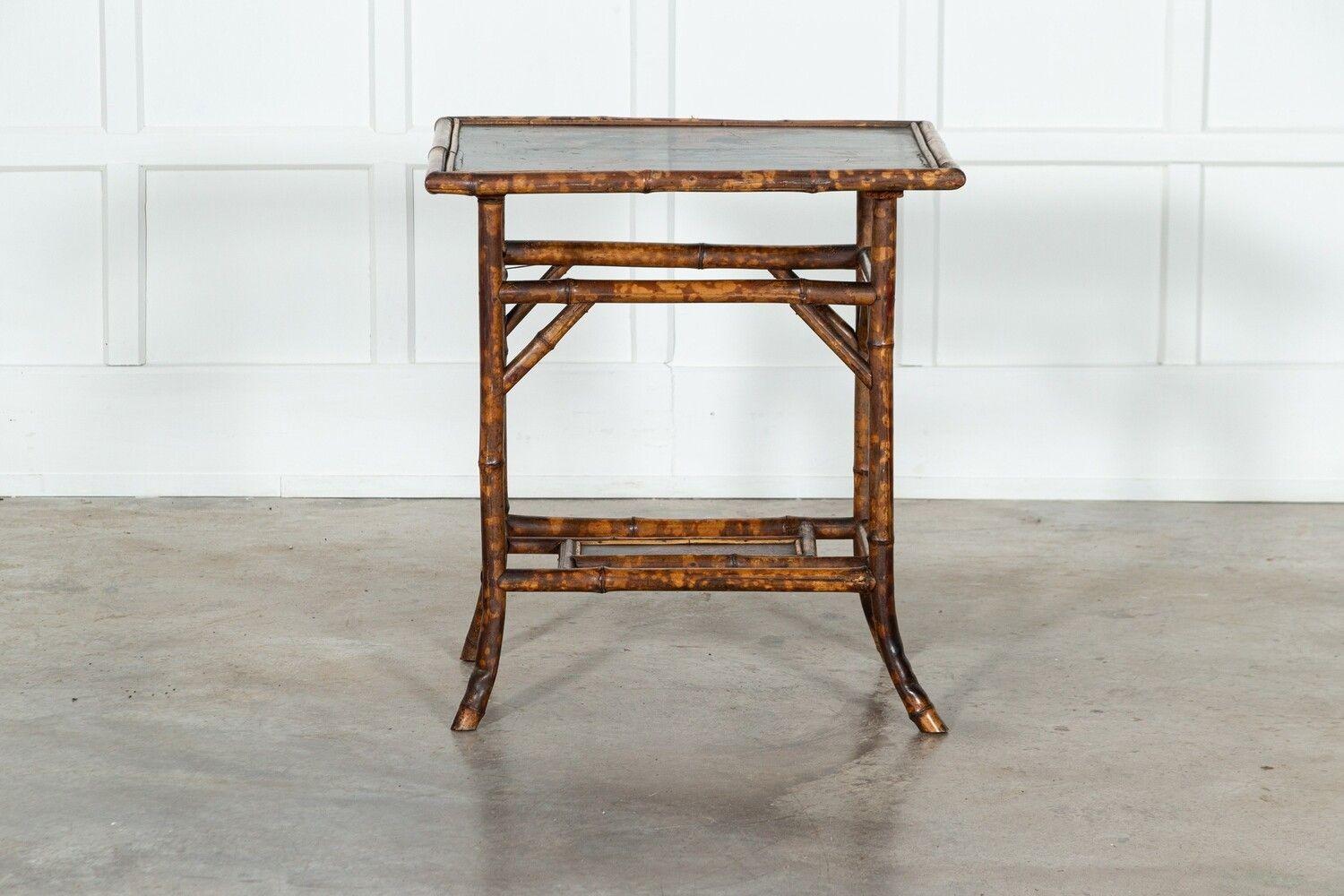 19thC Bamboo Chinoiserie Table For Sale 11