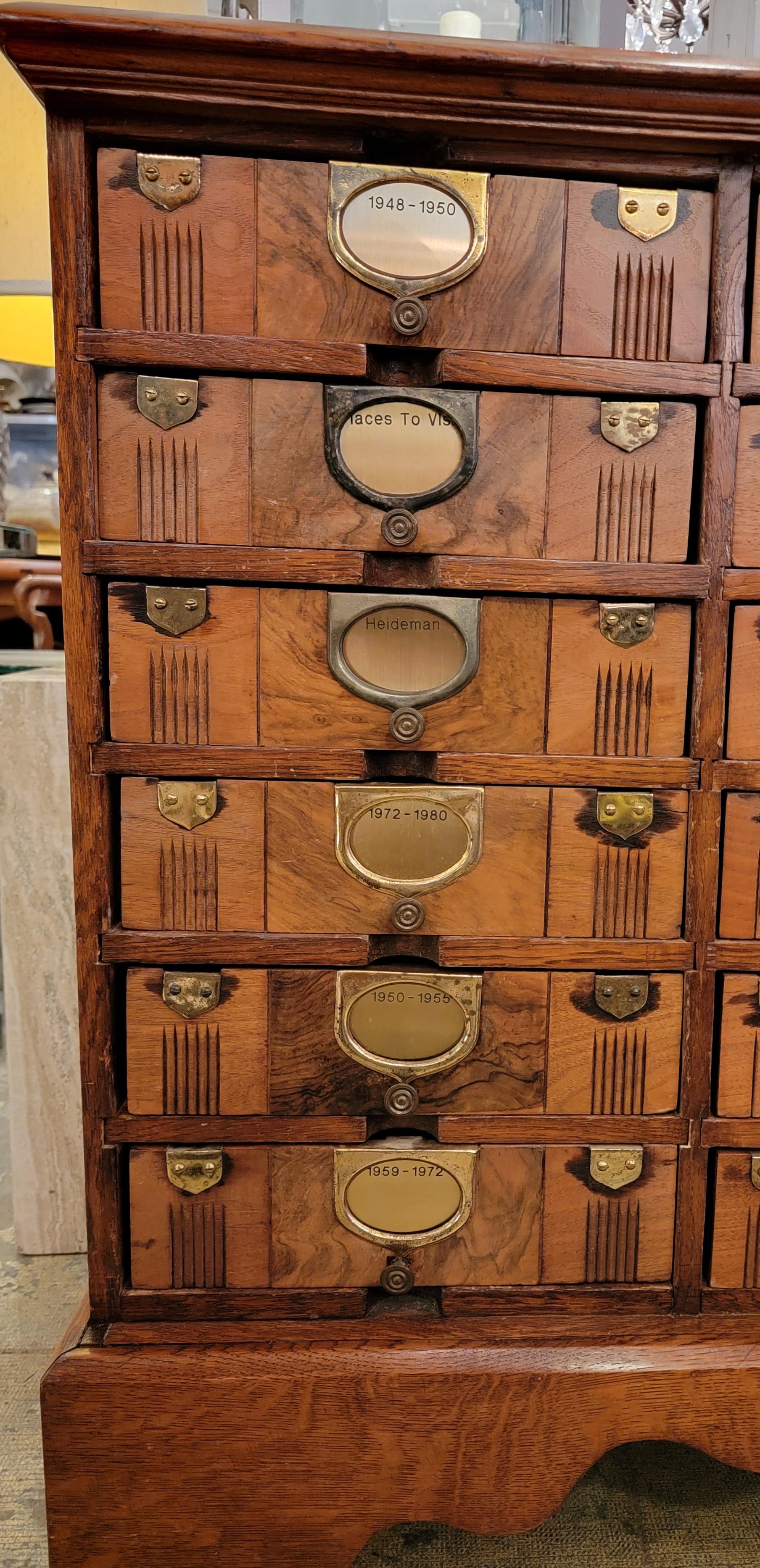 19thc Bank Filing CabinetWith Brass Accents For Sale 4