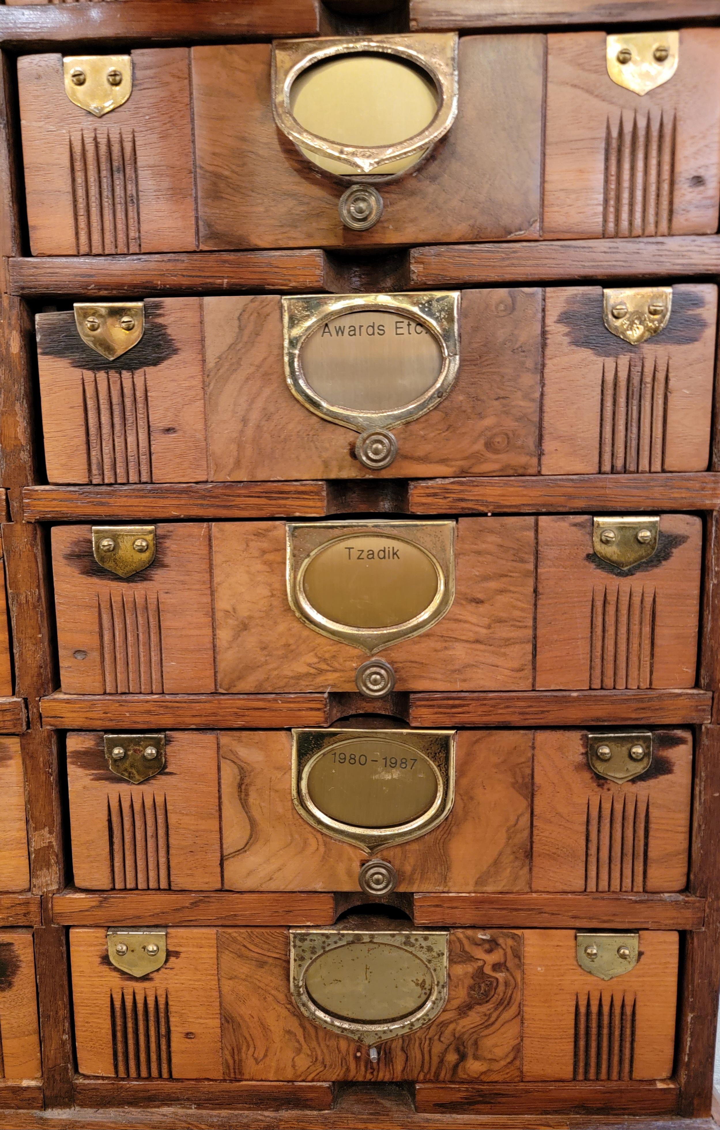 19thc Bank Filing CabinetWith Brass Accents For Sale 5