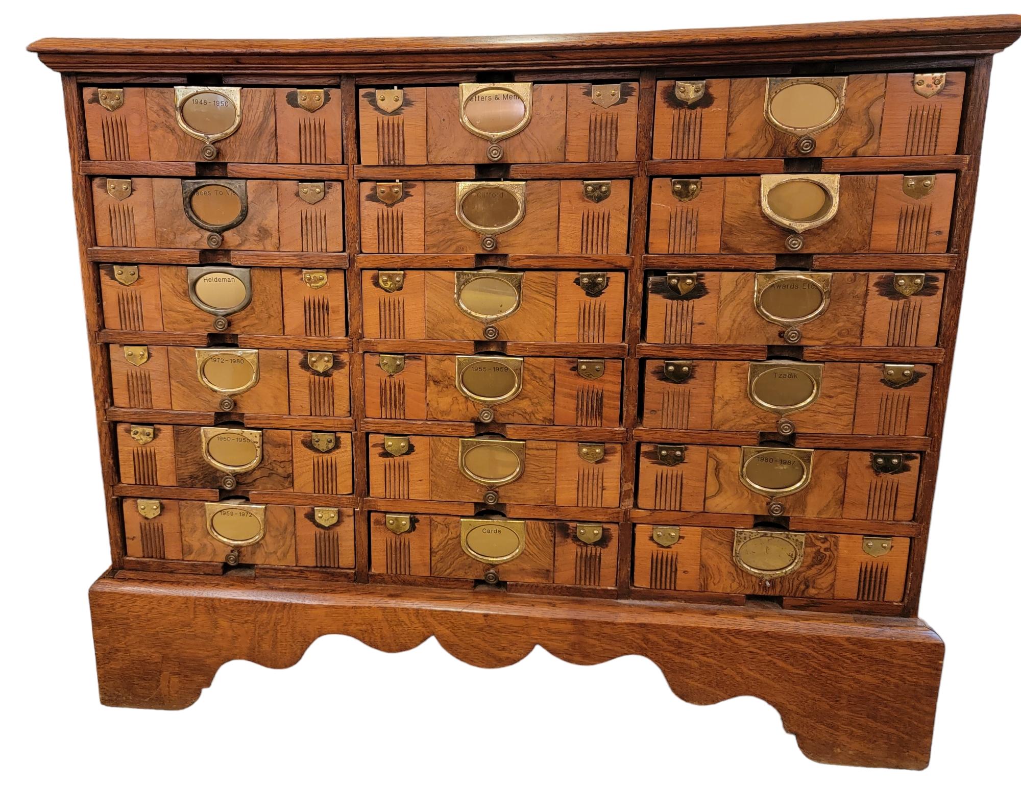 19thc Bank Filing CabinetWith Brass Accents For Sale 2