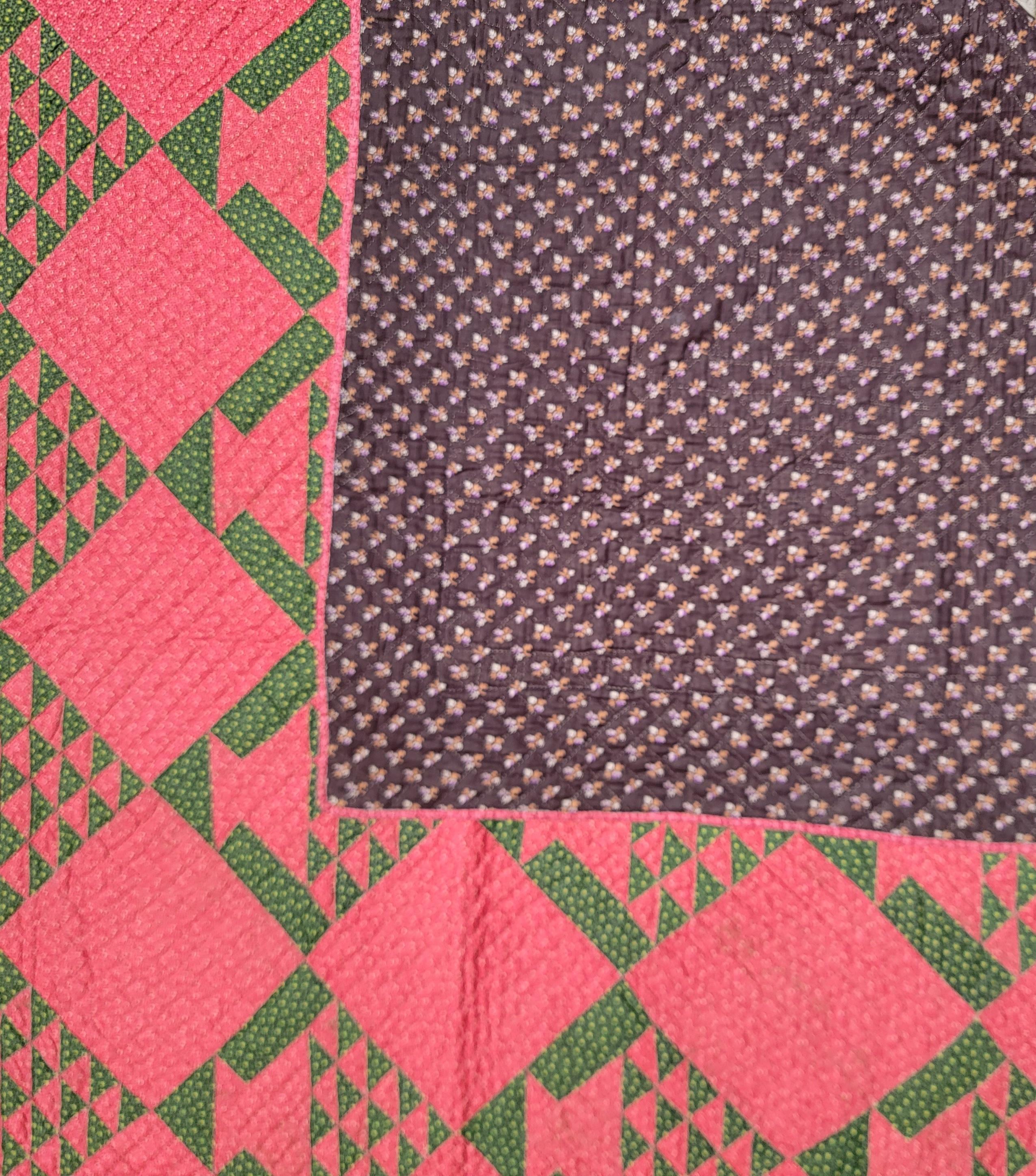 Colcha de cestas del siglo XIX de Pensilvania en Bueno estado para la venta en Los Angeles, CA