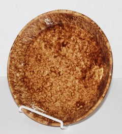 19th Century Bennington Sponge Large Pie Plate