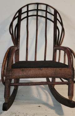19Thc Bent Wood / Twig Child's Rocking Chair