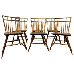 19thc Birdcage Windsor Chairs From New England-Set of Six