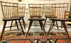 19thc Birdcage Windsor Chairs From New England-Set of Six