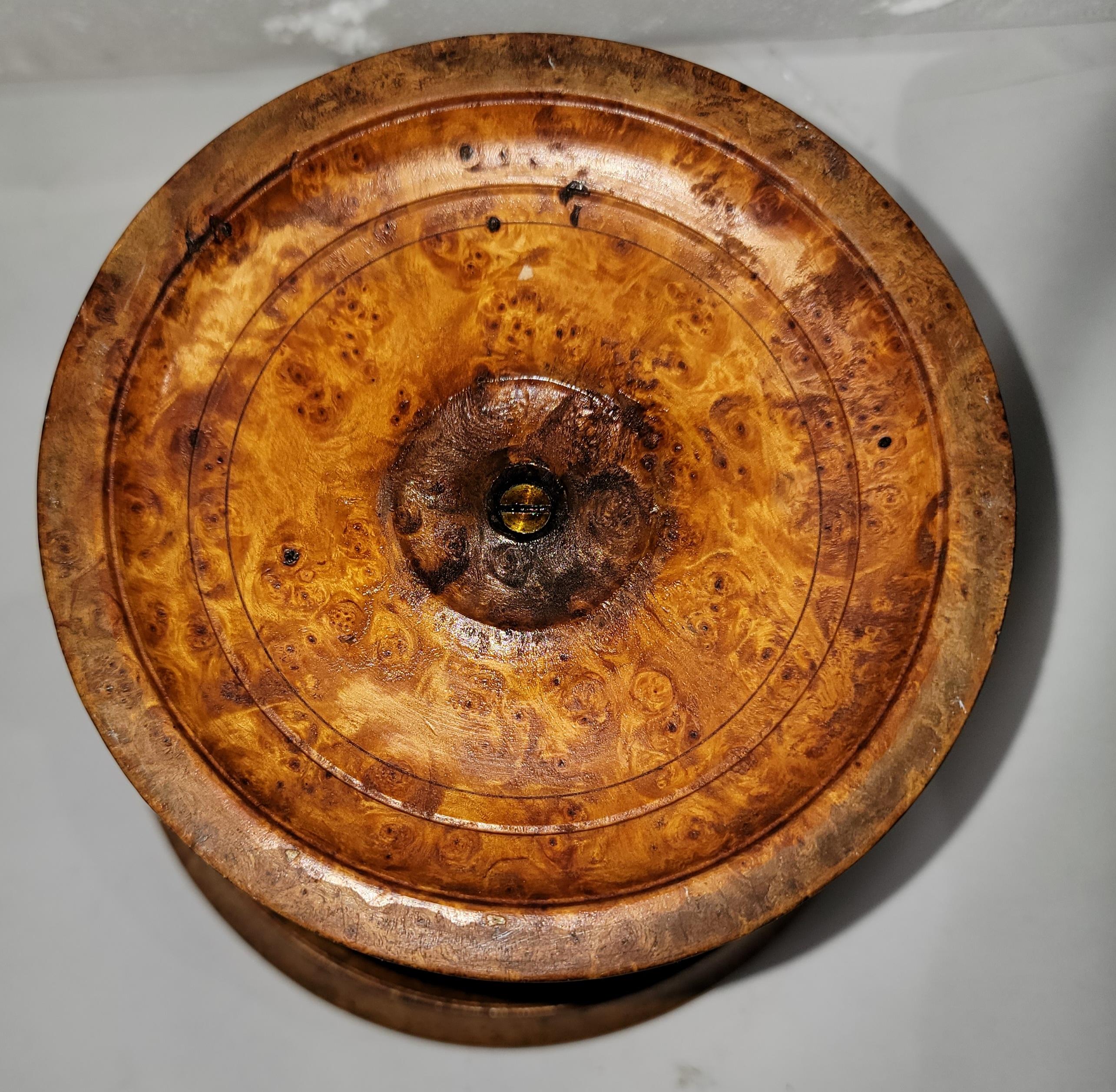 19thc Bird’S-Eye Maple Compote with Stone Fruit For Sale 2