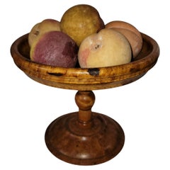 19thc Bird’S-Eye Maple Compote with Stone Fruit