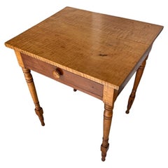 19thc Birdseye Maple One Drawer Night Stand