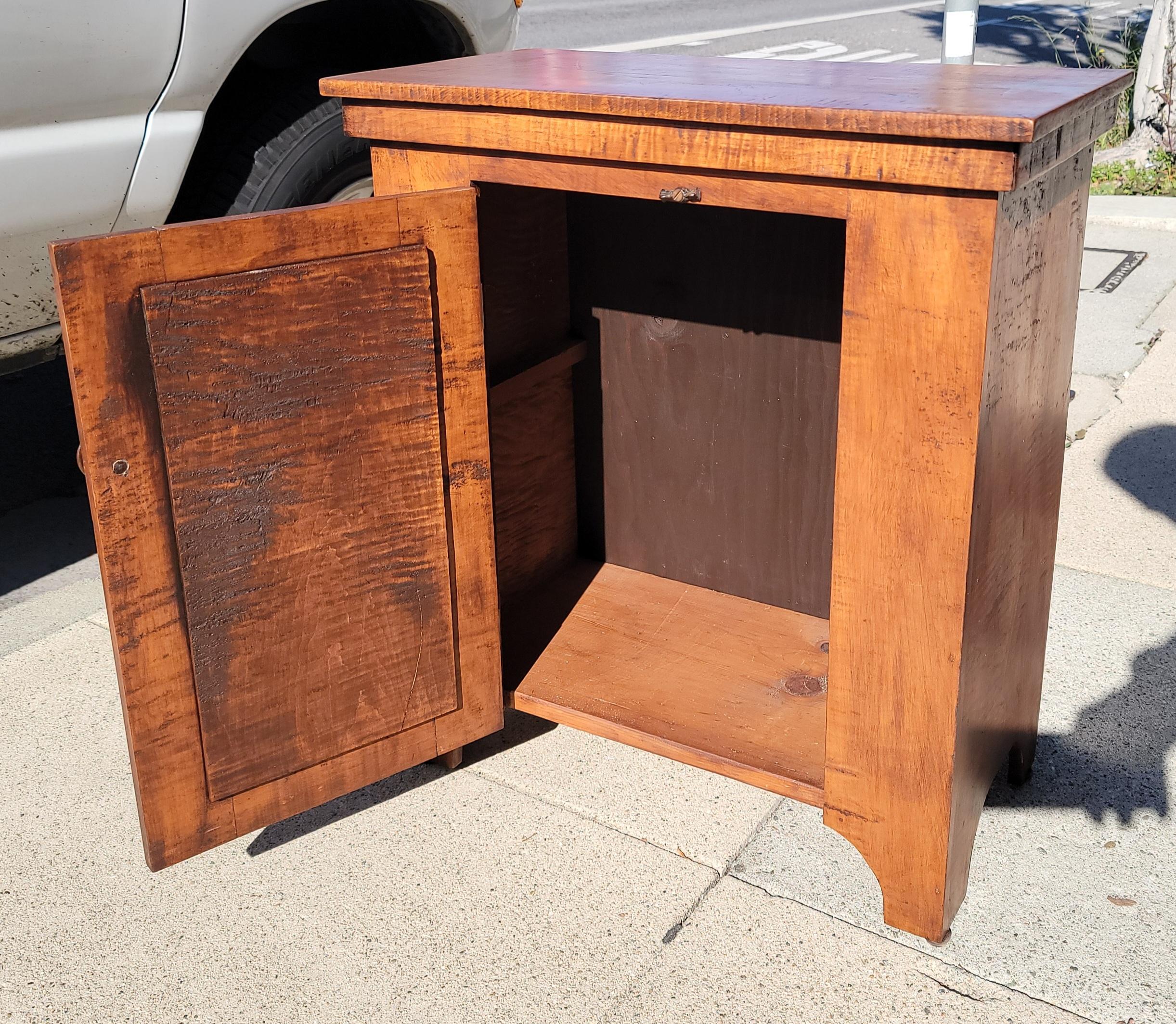 Adirondack 19thc Birdseye Maple Small Floor Cabinet For Sale