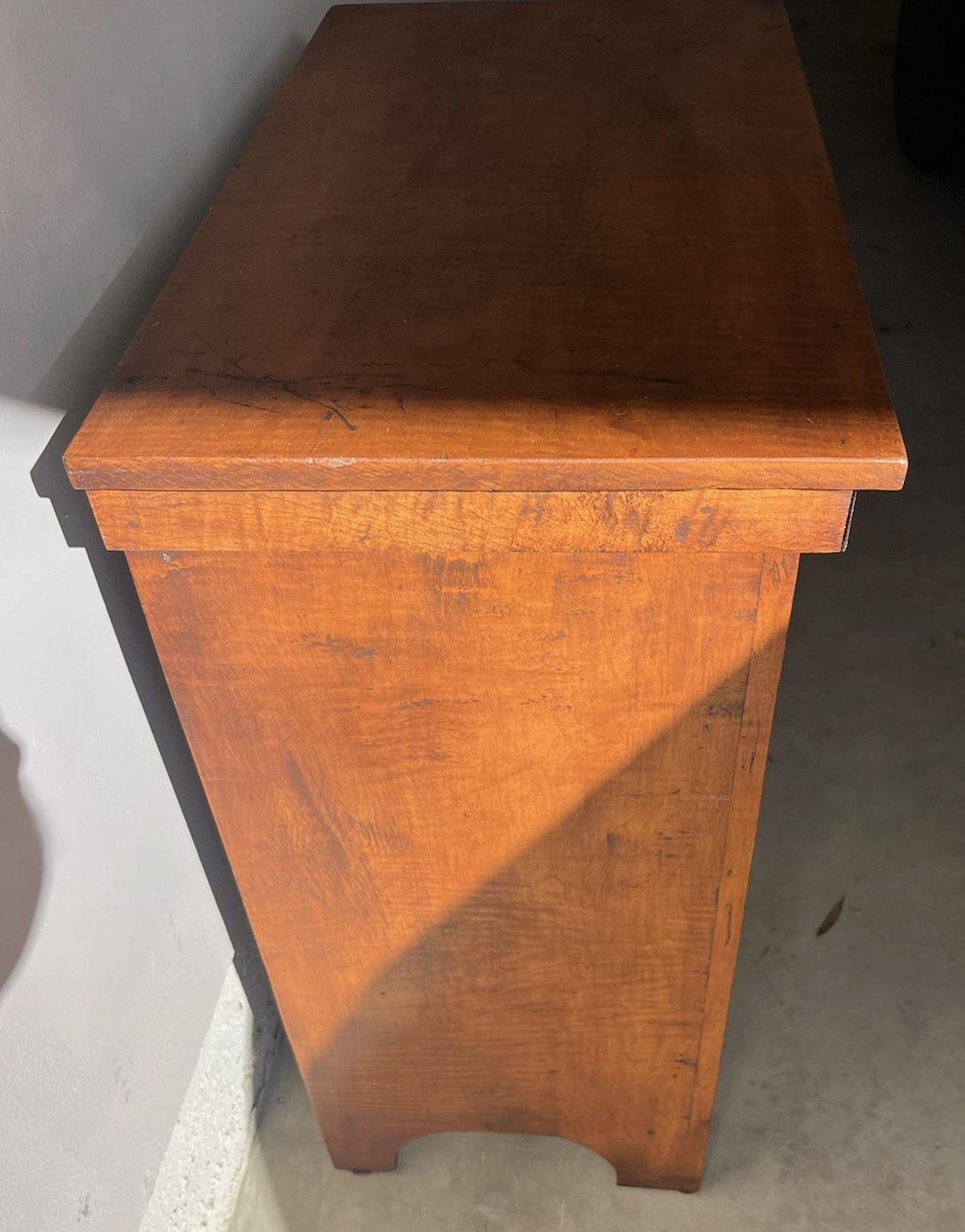 American 19thc Birdseye Maple Small Floor Cabinet For Sale