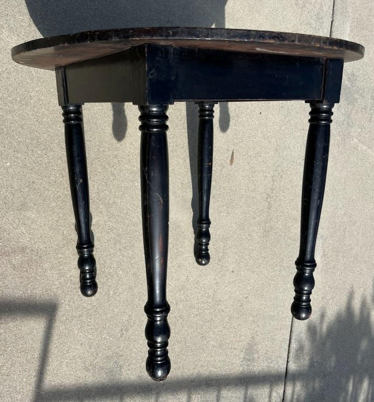 Adirondack 19thc Black Painted Round Tavern Table For Sale