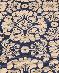 19thc Blue and White Wool Coverlet - Circa 1850