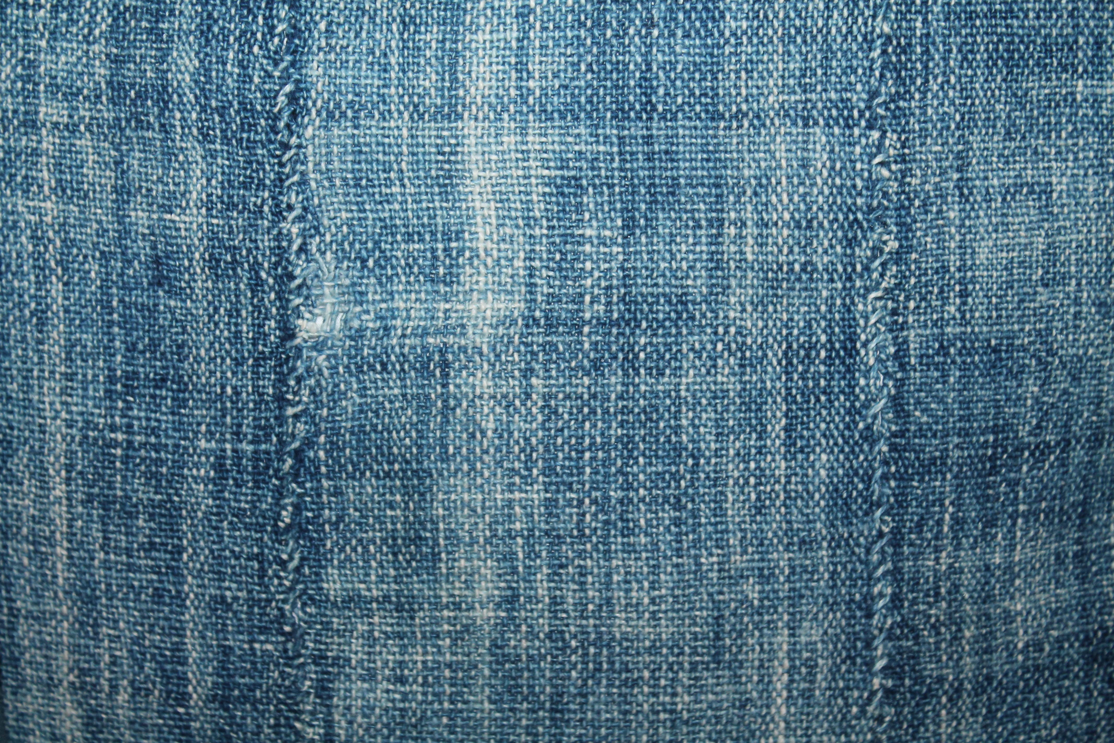 Blaue Kissen aus selbstgesponnenem Leinen des 19. Jahrhunderts / Viererset im Zustand „Gut“ im Angebot in Los Angeles, CA