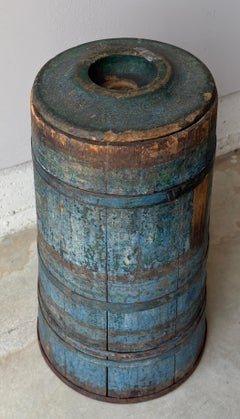 19thc Blue painted Butter Churn From PA