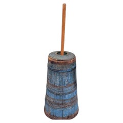 19thc Blue Painted Butter Churn From PA