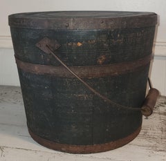 19thc Blue Painted Shaker Bucket