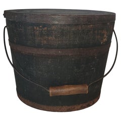 19thc Blue Painted Shaker Bucket