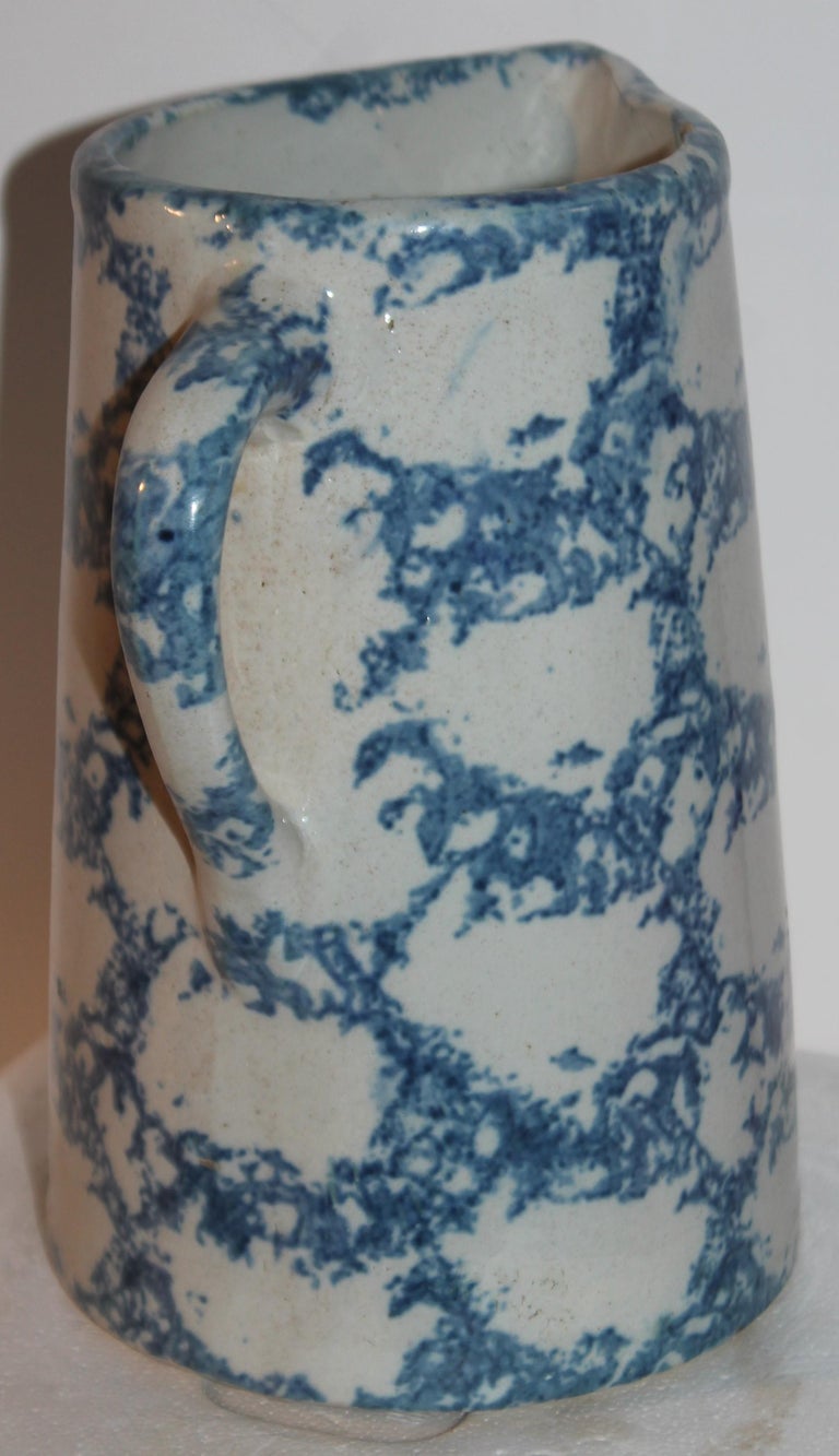 19thc Blue Sponge Ware Smoke Pattern For Sale at 1stDibs
